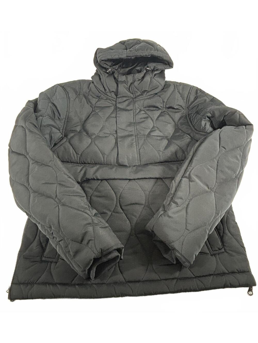 Amazon Essentials Black Anorak Hooded 1/4 Zip Puffer Coat XS